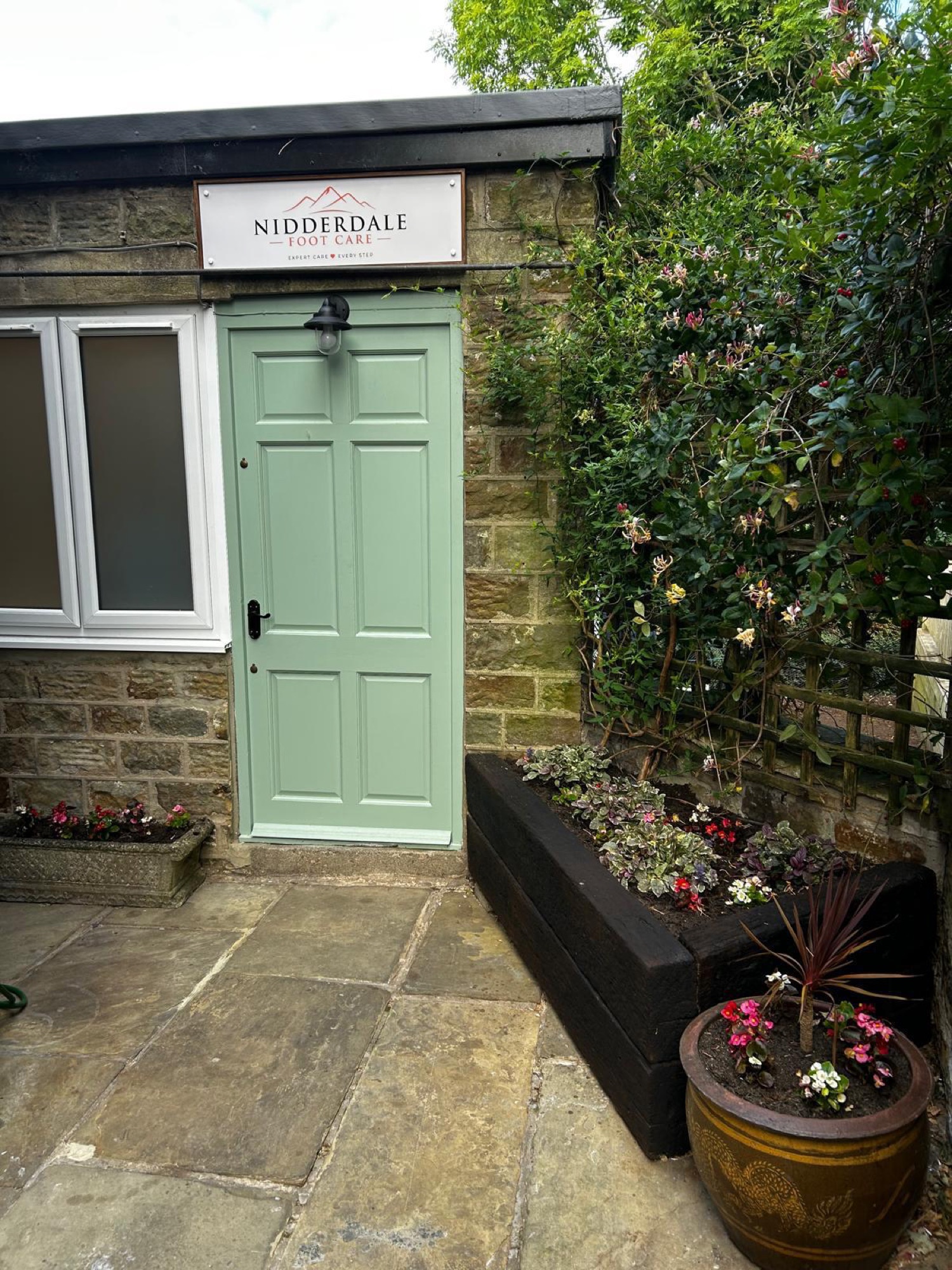 The front door of Nidderdale Foot Care in Summerbridge